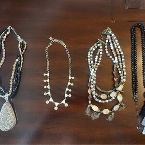 Premier Designs Black and Cream Necklace Collection